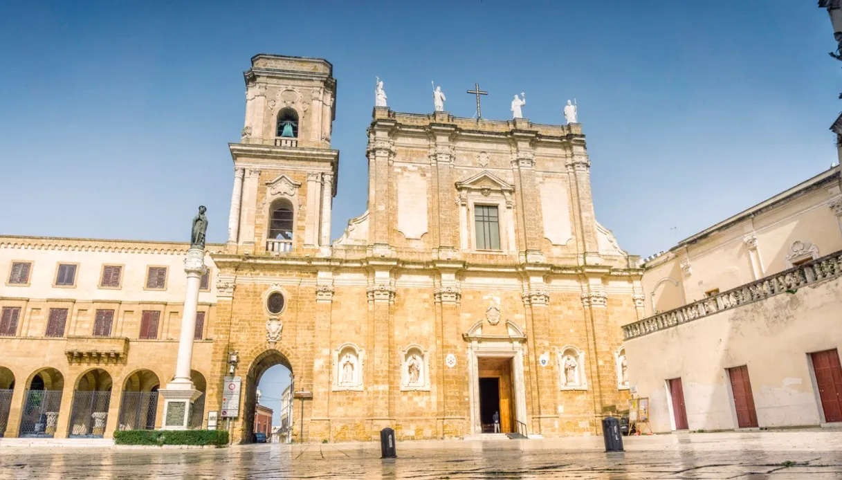 Brindisi Cathedral (Duomo) glowing in the evening light